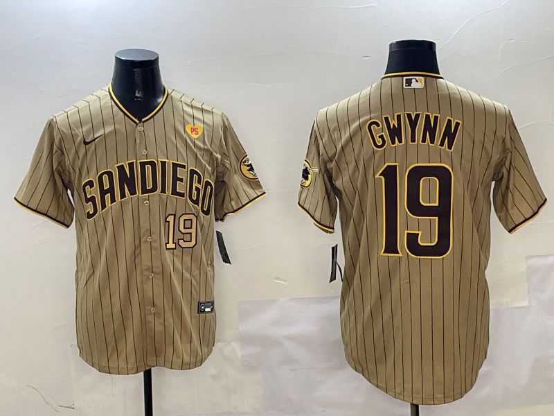Men San Diego Padres #19 Gwynn Brown Stripe Game 2025 Nike MLB Jersey style 13